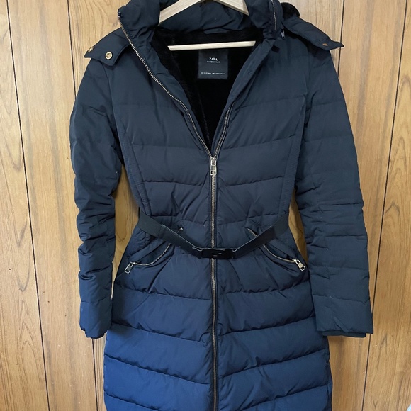 Zara Long Belted Puffer - Picture 1 of 3